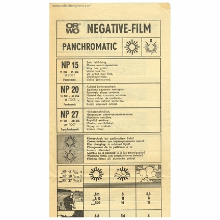 Notice : NP 15, NP 20, NP 27 (Orwo) - 1977(MAN0653)