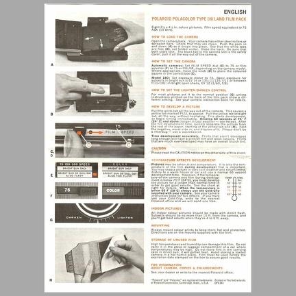 Notice : Polacolor type 108 (Polaroid) - 1969(MAN0661)